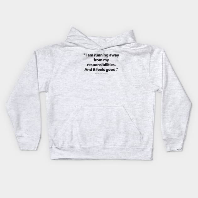 Im Running Away From My Problems Kids Hoodie by Migs
